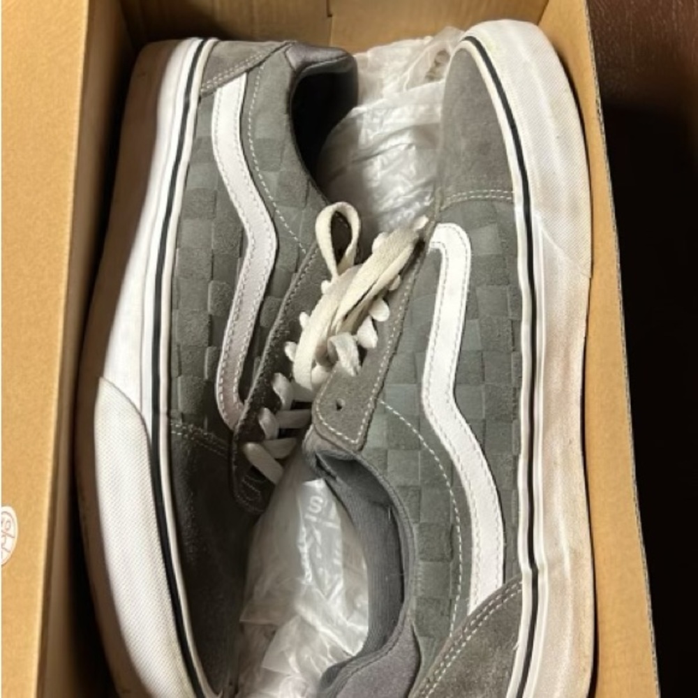 Vans Gray and White Old Skool Sneakers